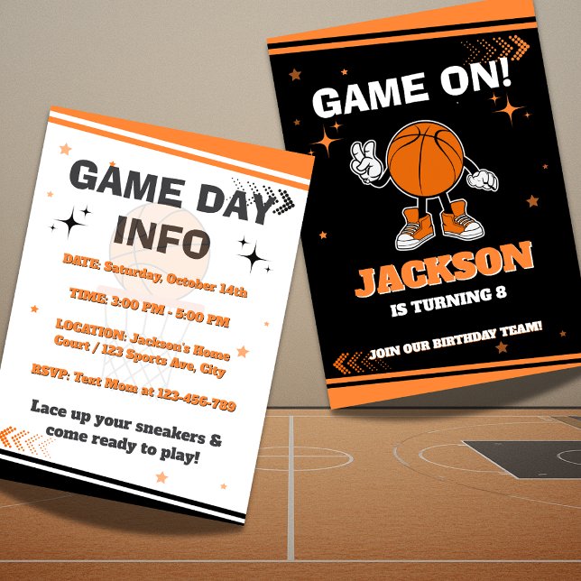 Convite de Aniversário de Basquete Personalizado G (Criador carregado)