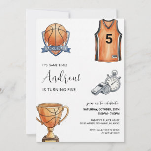 Convite de Aniversário de Basquete Pessoal