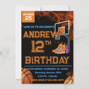 Convite de Aniversário de Basquete Pessoal