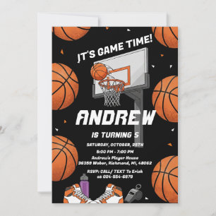 Convite de Aniversário de Basquete Pessoal Esporte