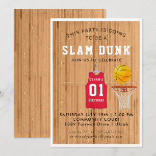 Convite de Aniversário de Basquetebol