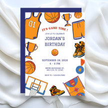 Convite de aniversário de basquetebol