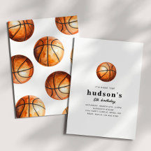 Convite de Aniversário de Basquetebol Minimalista