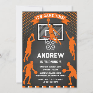 Convite de Aniversário de Basquetebol Pessoal Espo