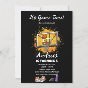 Convite de Aniversário de Basquetebol Pessoal Espo