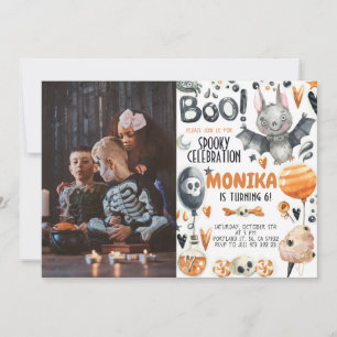 Convite de Aniversário de Bat de Halloween Spooky