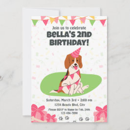 Convite de aniversário de Beagle