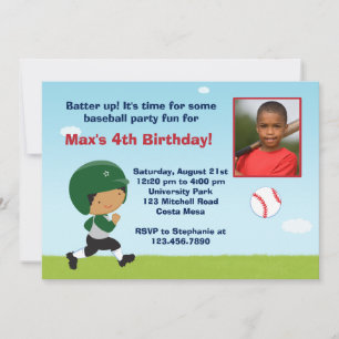 Convite de aniversário de beisebol
