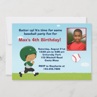 Convite de aniversário de beisebol