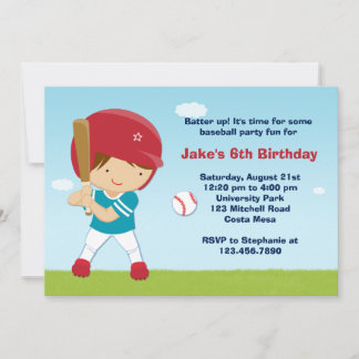 Convite de aniversário de beisebol