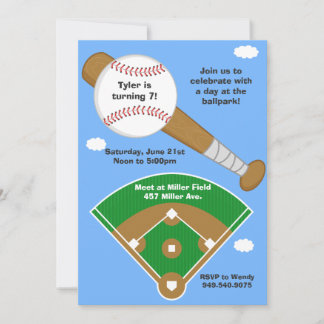 Convite de aniversário de beisebol