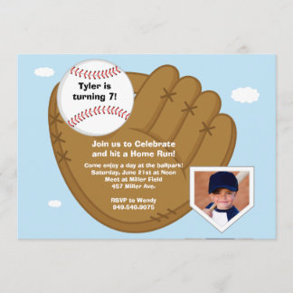 Convite de aniversário de beisebol