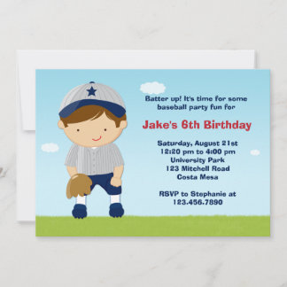 Convite de aniversário de beisebol