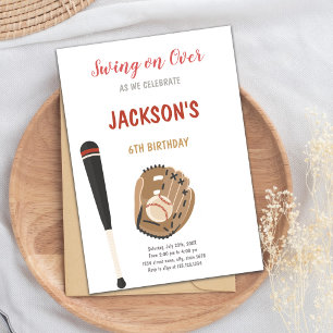 Convite de aniversário de beisebol