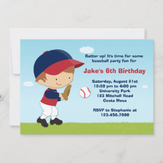 Convite de aniversário de beisebol