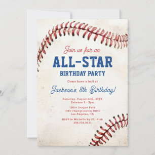 Convite de Aniversário de Beisebol All-Star