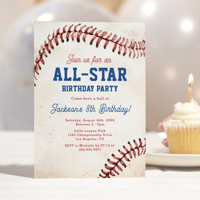 Convite de Aniversário de Beisebol All-Star (Criador carregado)