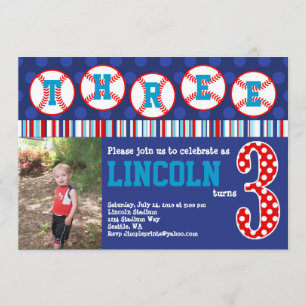 Convite de aniversário de beisebol (aniversário 