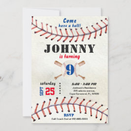 Convite de aniversário de beisebol para garoto com