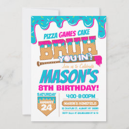 Convite de Aniversário de Beisebol Tema Drip Bruh