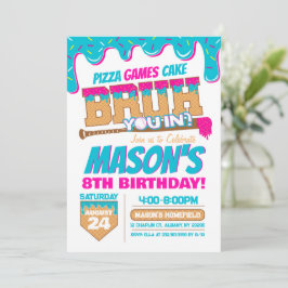Convite de Aniversário de Beisebol Tema Drip Bruh