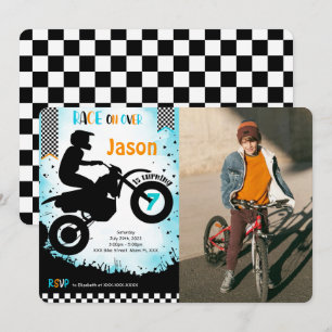 Convite de aniversário de bicicleta editável com f