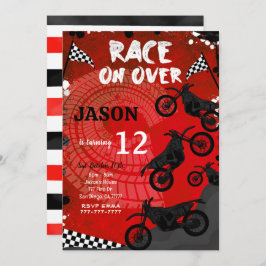 Convite de aniversário de bicicleta vermelha