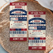 Convite de aniversário de Bilhete de Beisebol