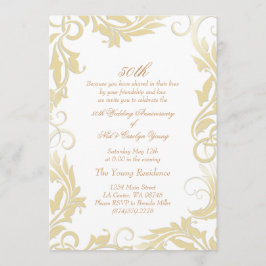 Convite de Aniversário de Bodas de 50 anos com Red