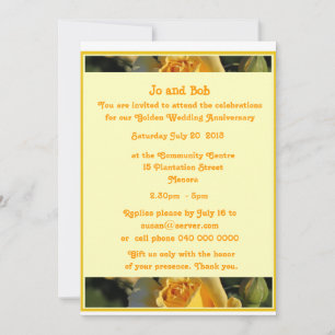 Convite de Aniversário de Bodas de Ouro