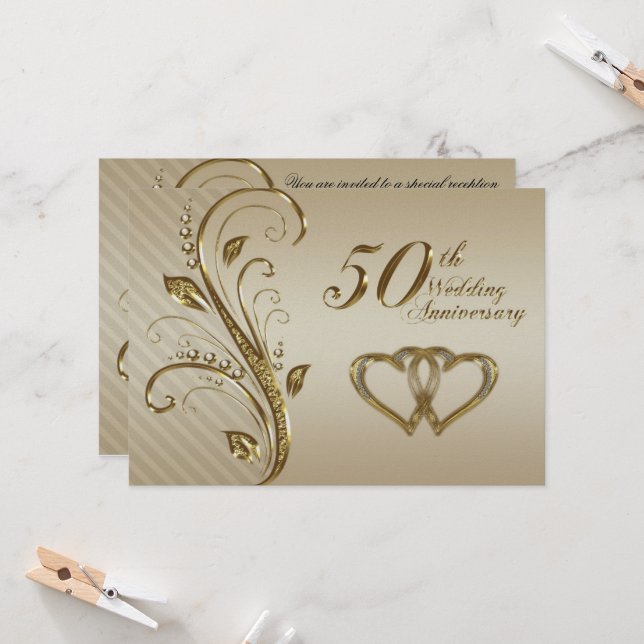 Convite de Aniversário de Bodas de Ouro (Frente/Verso In Situ)