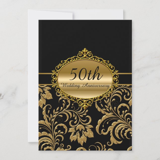 Convite de Aniversário de Bodas de Ouro 50 anos co (Frente)