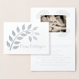 Convite de Aniversário de Bodas de Prata com Foto