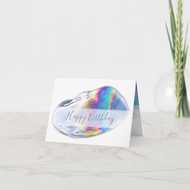 Convite de aniversário de bolhas coloridas (Frente)