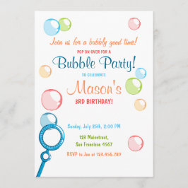 Convite de aniversário de bolhas POP de aniversári