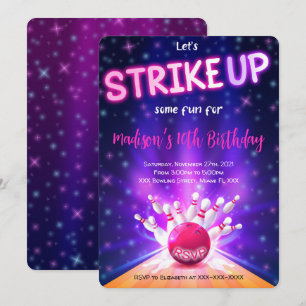 Convite de Aniversário de Boliche