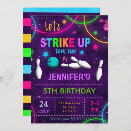 Convite de Aniversário de Boliche