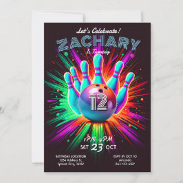 Convite de Aniversário de Boliche
