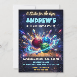 Convite de aniversário de boliche no Espaço Person