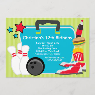 Convite de aniversário de Boliches divertidas