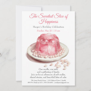 Convite de Aniversário de Bolo de Aquarela Rosa El