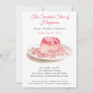 Convite de Aniversário de Bolo em Aquarela Rosa El