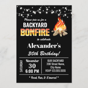 Convite de Aniversário de Bonfire