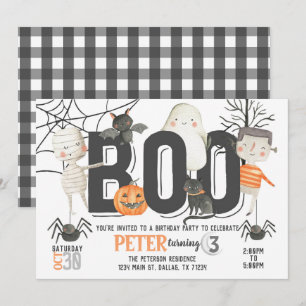 Convite de aniversário de Boo Ghost Halloween