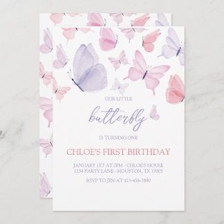Convite de aniversário de borboleta