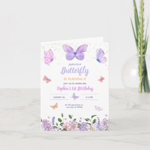 Convite de Aniversário de Borboleta, Jardim de Flo