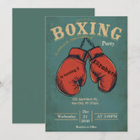 convite de aniversário de boxe esportes