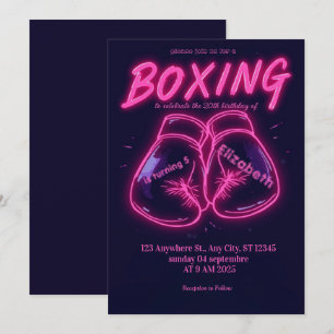 convite de aniversário de boxe esportes