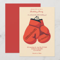 convite de aniversário de boxe esportes