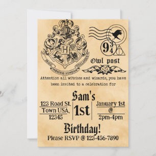 Convite de Aniversário de Bruxas e Feiticeiros
